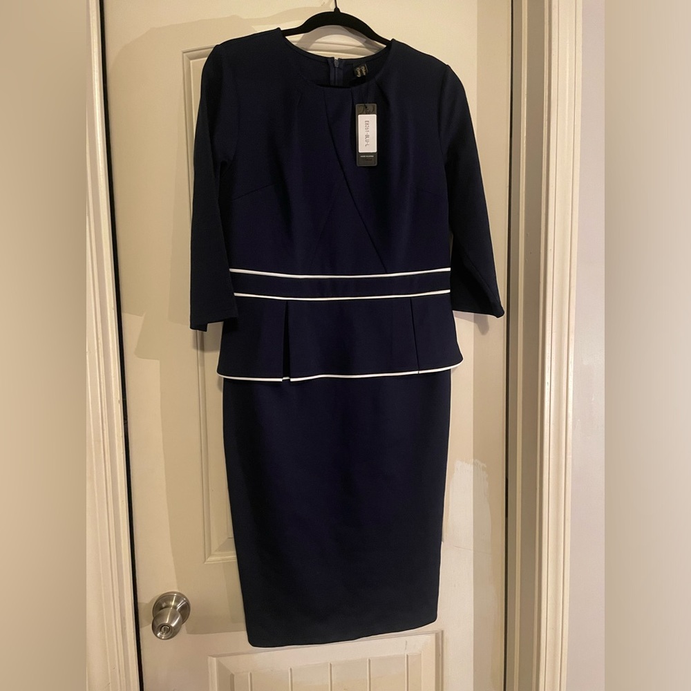 Navy Blue Peplum dress